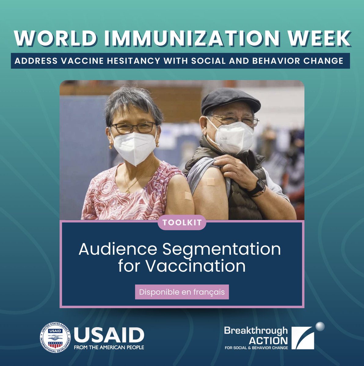 🛡️ Enhance vaccine uptake! Use our 'Audience Segmentation for Vaccine Response' toolkit to tailor your communication strategies. Learn more: …ing.breakthroughactionandresearch.org/courses/audien… #WorldImmunizationWeek #HumanlyPossible @USAIDGH @WHO