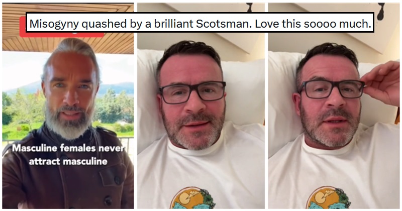 This Scots comedian pulled not a single punch in his hilarious dismantling of a TikTok misogynist. thepoke.com/2024/04/29/sco…