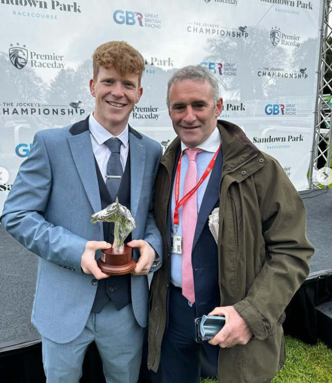 Congratulations to Patrick Wadge on winning the Conditional Jockeys Championship. Patrick has been coached by Brian Harding since receiving his licence