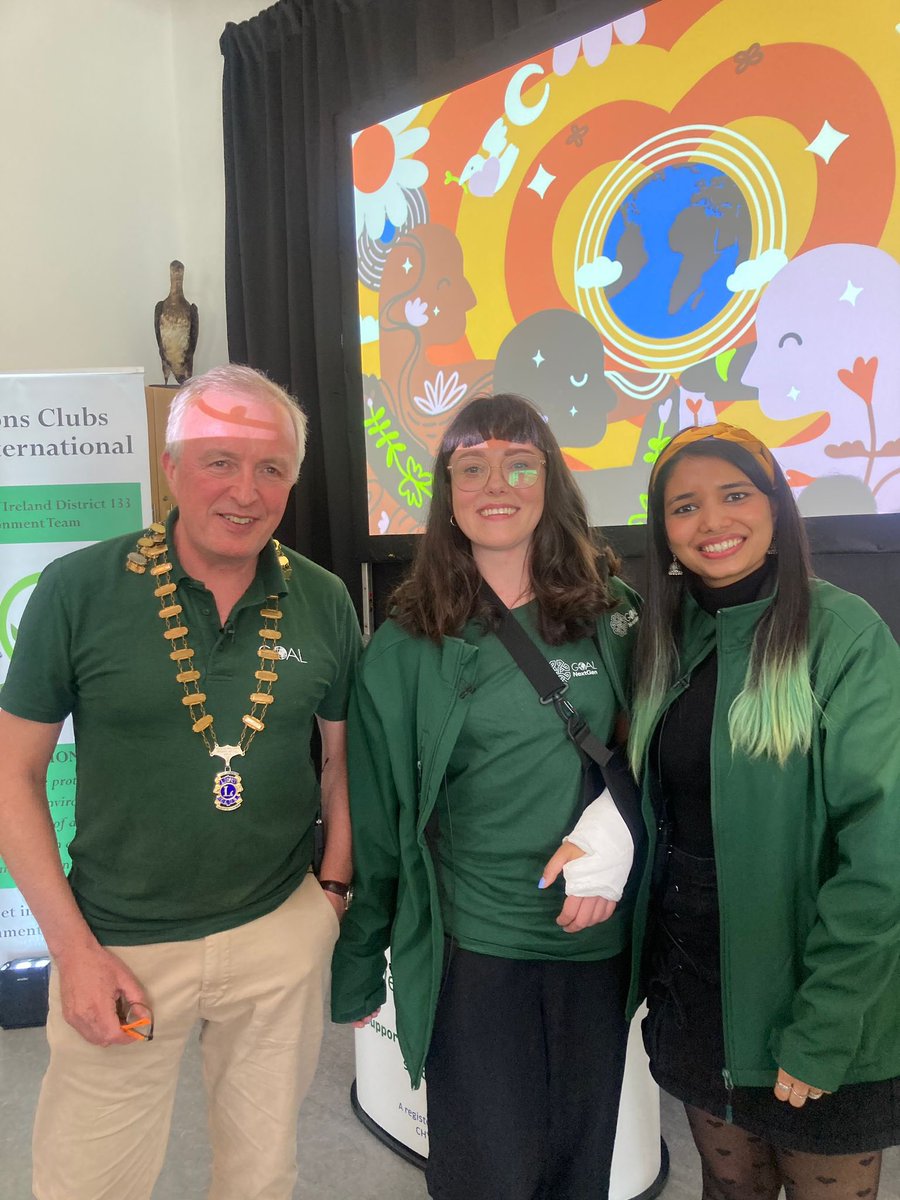 Roisin and #NextGen Youth Chair Sarah are in Cork today at the @lionsclubs TY Climate event. Roisin presented on GOAL’s #GlobalCitizenship work before Sarah launched her groups project ‘Voices from the Farm.’ Stay tuned to hear more 👂 @GOAL_Global @Irish_Aid