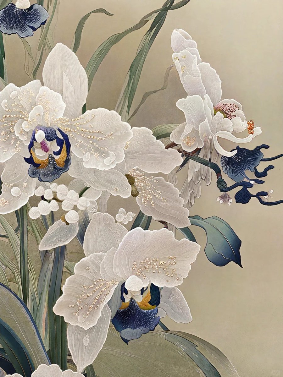 💕Chinese Aesthetics | Meticulous Brushwork Orchid Picture
中式美學｜工筆蝴蝶蘭圖