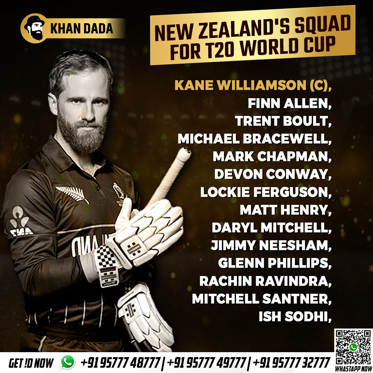 New Zealand's T20 World Cup squad 🏏🏆🤟

#newzealandcricket #KaneWilliamson #finnallen #TrentBoult #devonconway #DarylMitchell #GlennPhillips #RachinRavindra #TeamIndia #England #DishaPatani #MeraAbdul #T20WorldCup2024 #Gill #MahiraKhan #ThiagoSilva #AliaBhatt #RuturajGaikwad