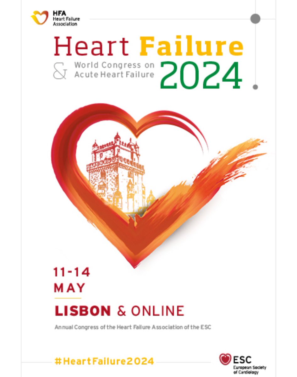 Late breaking clinical Trial: medical therapy
Heart Failure 2024 Lisbonne 11-14 may
#HeartFailure2024
To follow

Low-dose Administration of Carperitide for Acute Heart Failure (LASCAR-AHF)

escardio.org/Congresses-Eve…