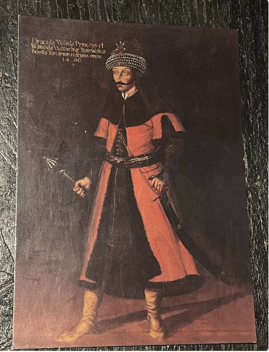 DRACULA GIVEAWAY! in honor of May 3rd, the beginning of Bram Stoker's Dracula, a giveaway of one Dracula postcard! These are repros of the only full length portrait known of Vlad Tepes, held at Forchtenstein Castle. rules -like -follow -rt draw is May 3rd! more info 👇