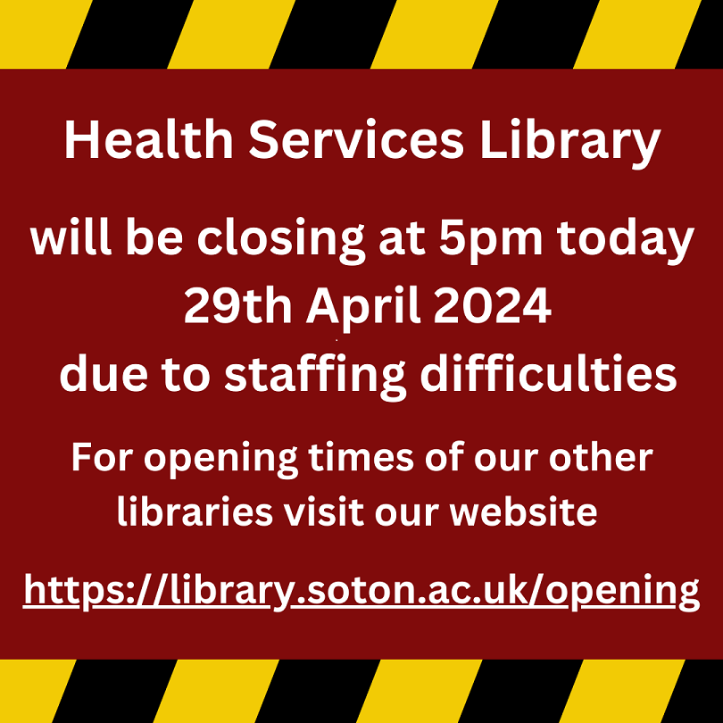 Health Services Library, Southampton (@hslib) on Twitter photo 2024-04-29 11:04:06