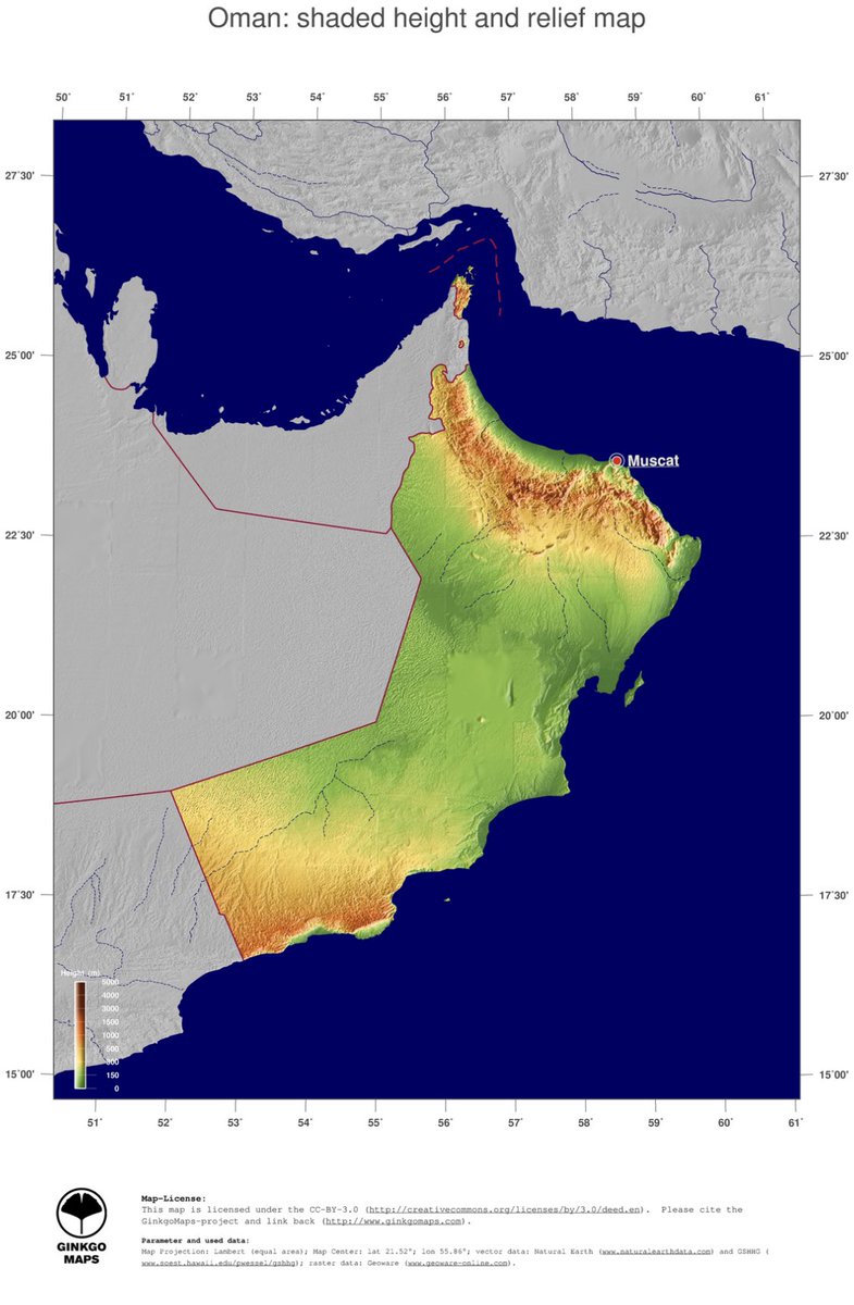 Oman 🇴🇲 topography.