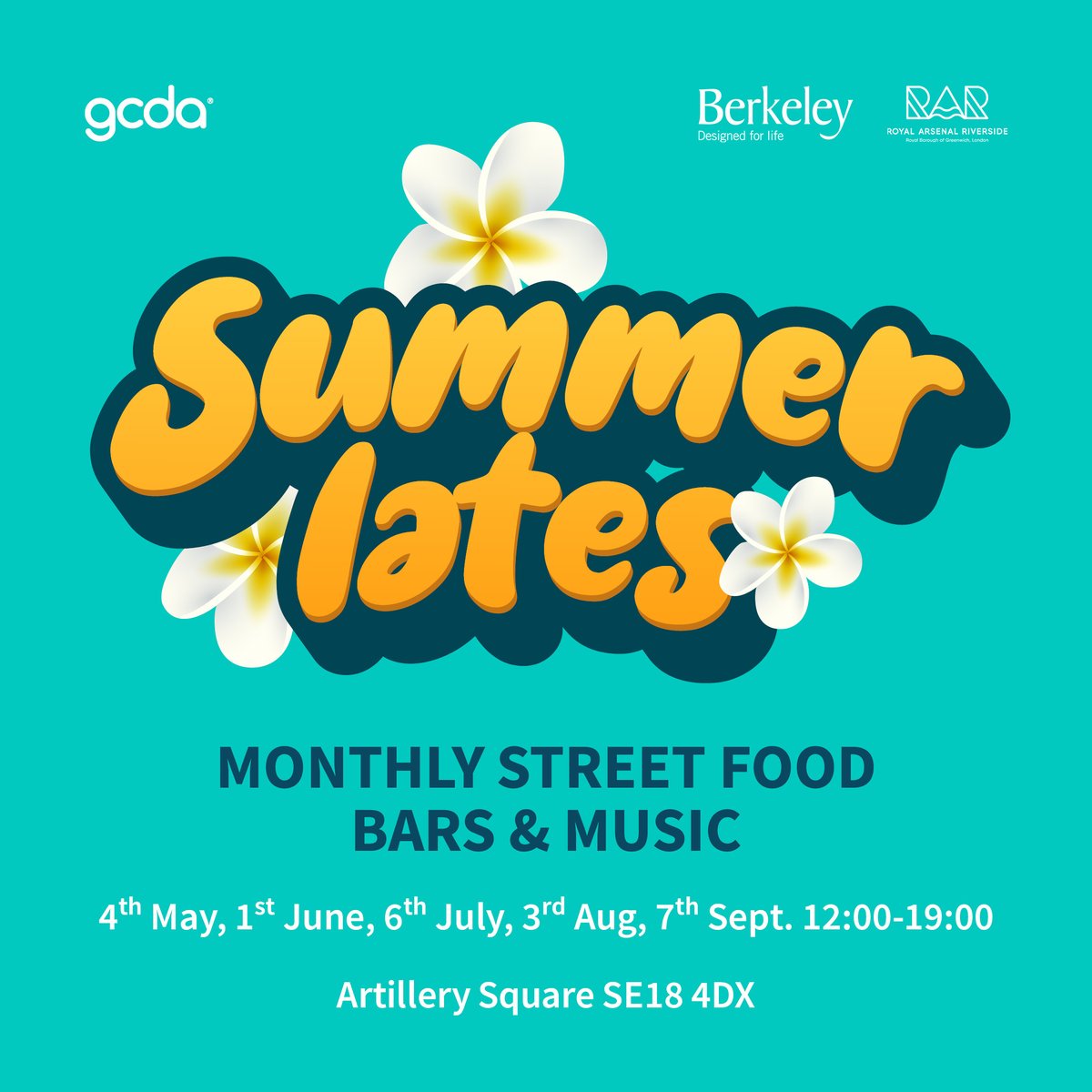 Join us for the first of this season's Royal Arsenal - Summer Lates, this Saturday 4th May, 12-7pm, Artillery Square, Woolwich! A medley of meals, music and merriment right by the river! See you there!