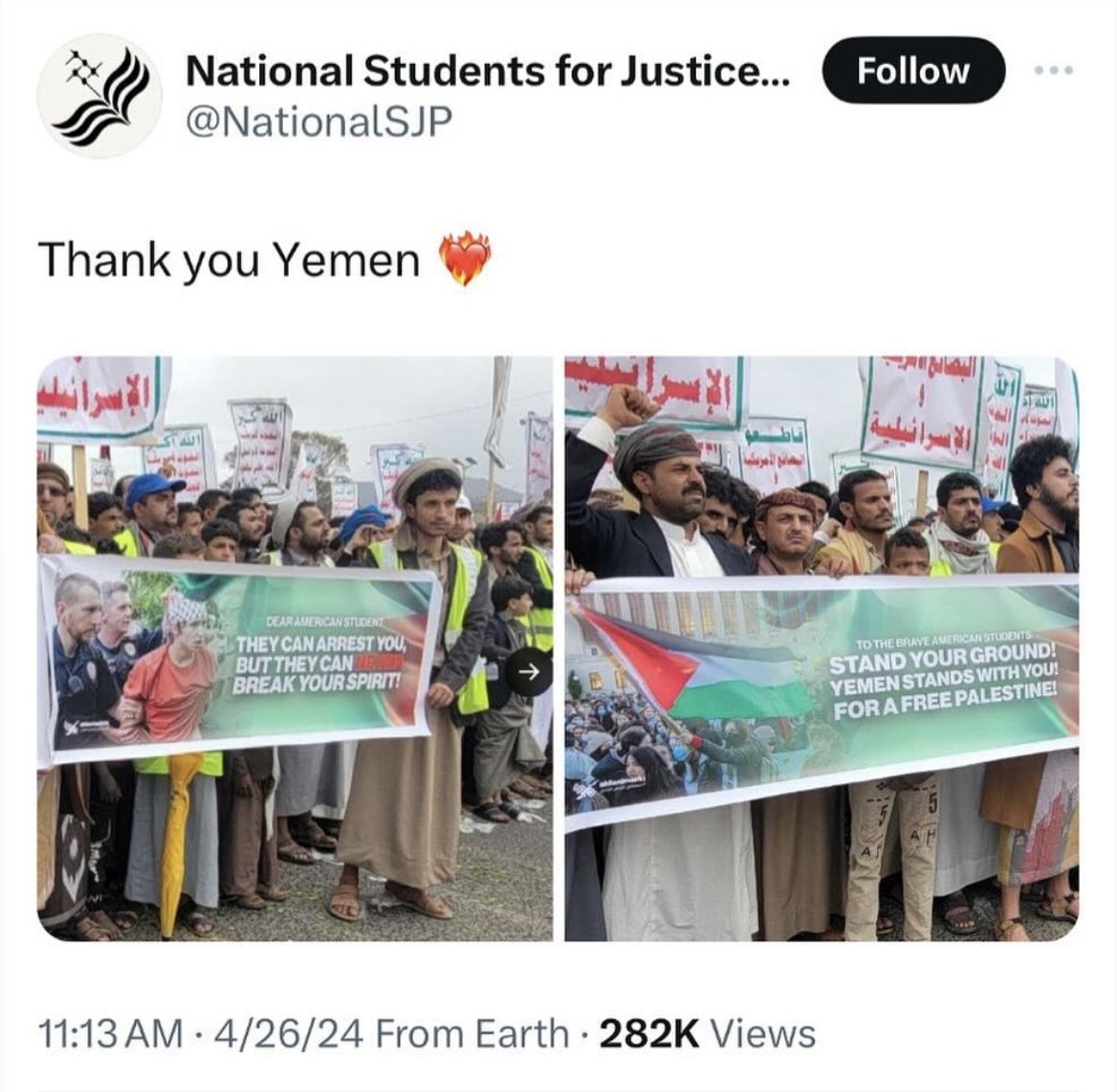 So @NationalSJP deleted this farce from its page after it backfired. However, there has been no apology for promoting a terrorist group or for associating Yemen with the violent and subversive Houthis. Yemenis will never allow you to distort the narrative about Yemen.
