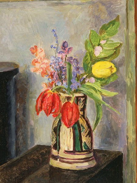 Tulips in a Jug, #bloomsburygroup artist #vanessabell (Private Collection). beyondbloomsbury.substack.com