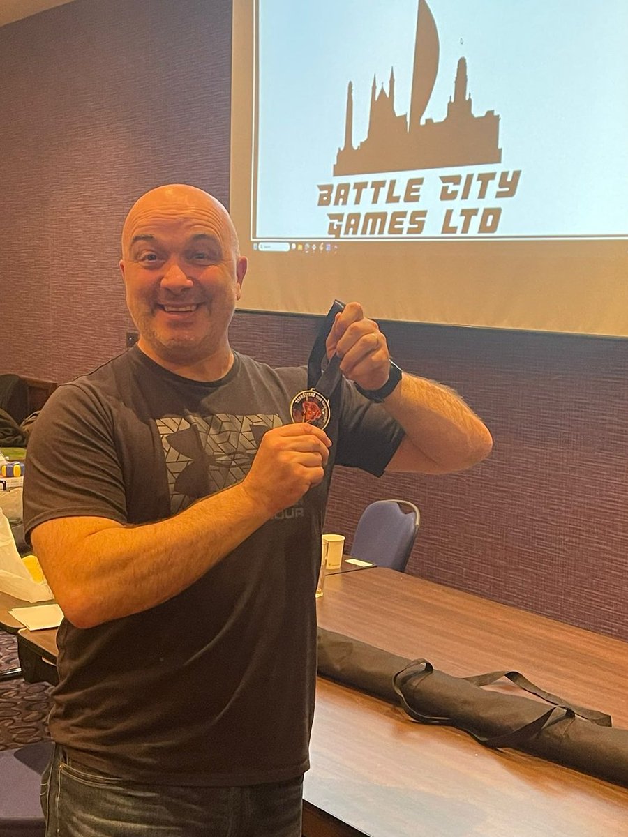 Second #Bloodtithe award went to <a href="/CollyCochrane/">Colin Cochrane</a>  Another 5-time Bloodtithe attendee, each year bringing a ragtag assortment of renegades, miscreants and lunatics from Northern Ireland to do battle. Well, only with toy soldiers, thank f**k.