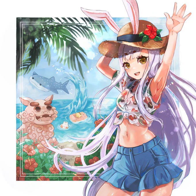 アズ旅島風ちゃん。沖縄行った方&行く予定の方うらやまし～～～楽しんできてくださいね。#アズールレーン#アズレン 