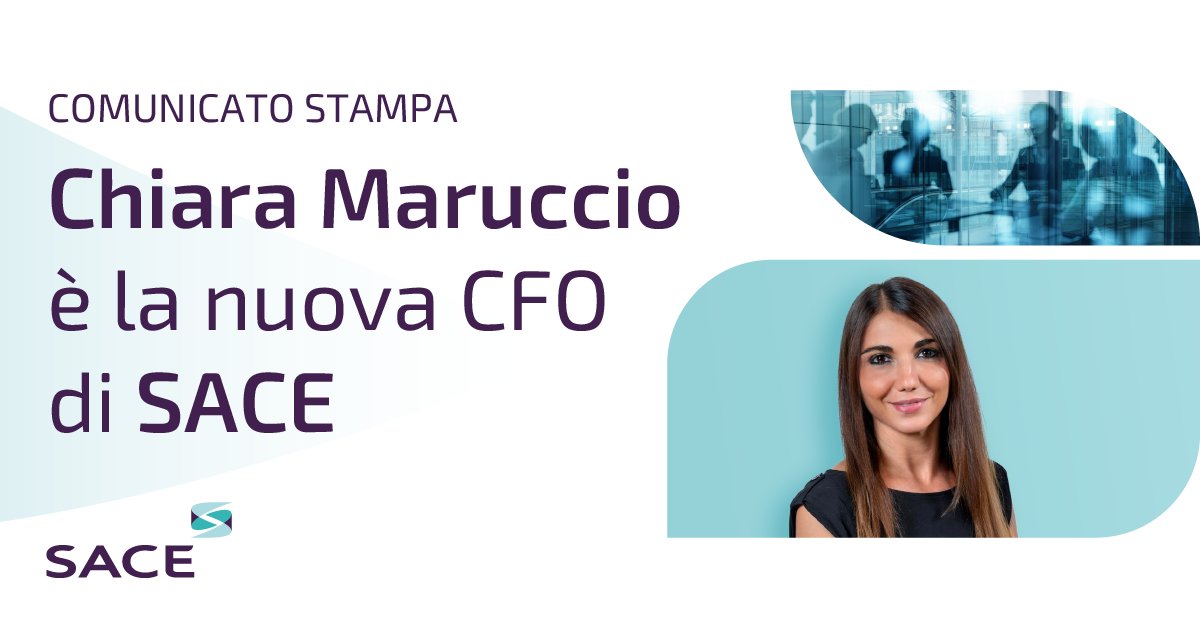 Siamo felici di annunciare che Chiara Maruccio è la nuova Chief Financial Officer di #SACE. Un passo importante che rispecchia la trasformazione culturale intrapresa un anno fa con il nostro Piano Industriale #INSIEME2025. sace.it/media/comunica…