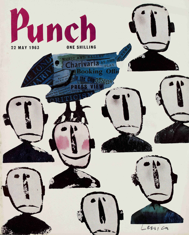 Today's PUNCH colour cover. Missing the blue bird? Jan Lenica 1963 #Twitter #symbols