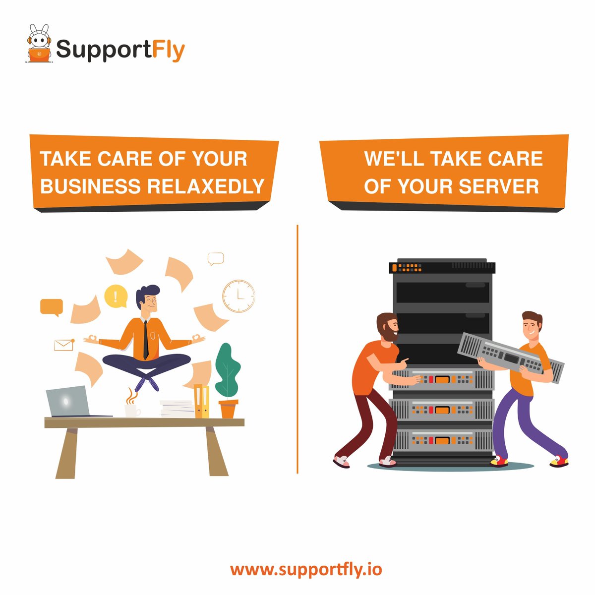 Focus on growing your business while we handle the tech. SupportFly provides the support you need so you can relax and take care of business stress-free!
#server #servermanagement #serverexpert  #serversolution #24x7support #serverprovider  #serversolutions #supportfly #servers