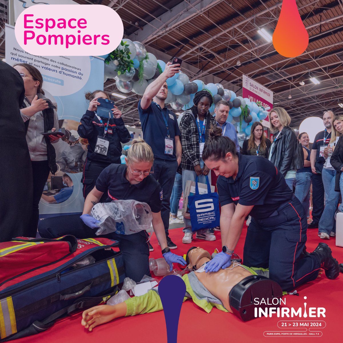 Au Salon Infirmier, venez découvrir l’Espace Pompiers présenté par l’@ANISPOfficiel , un espace dédié aux infirmières et infirmiers sapeurs-pompiers où vous pourrez assister à des démonstrations et découvrir de bonnes pratiques, échanger avec les experts du domaine.