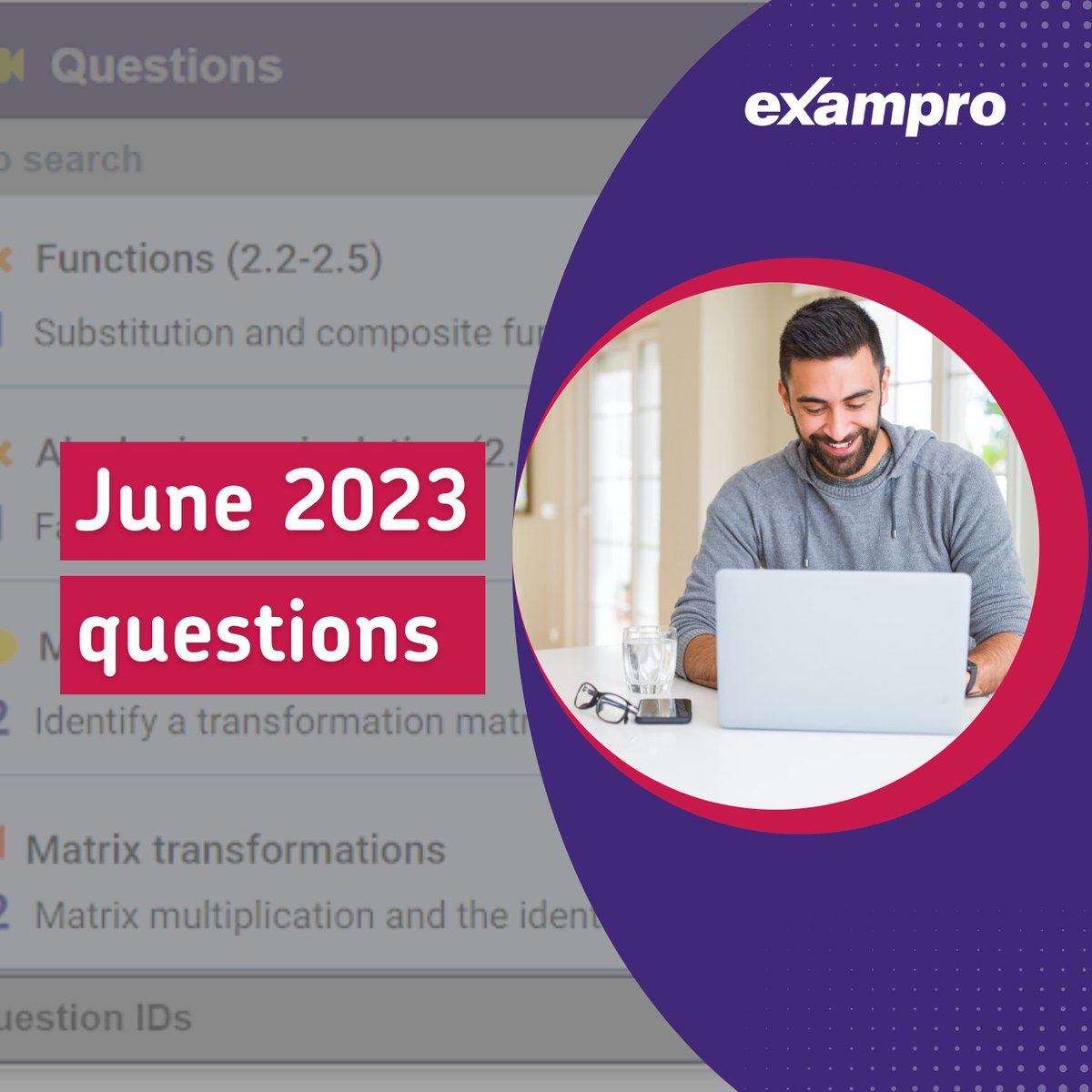 ⏰ It’s now time for the final preparation for the #summerexams and Exampro is here to help. Hundreds of items from @AQA June 2023 papers have been added to dozens of our question banks.