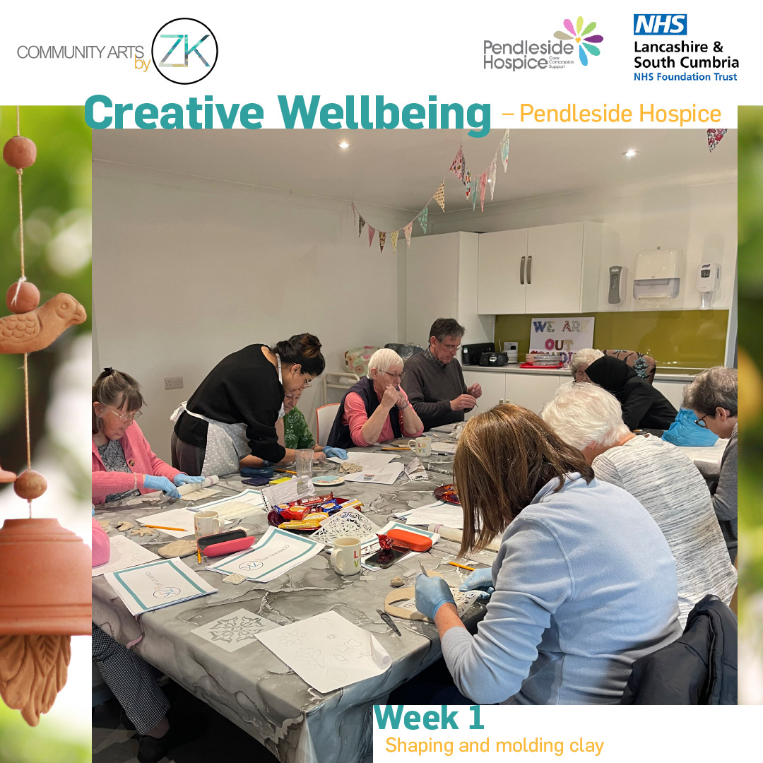 During our first session, we learnt about using clay, including glazing and firing techniques. @BPRCVS @fhwbconsortium @WeAreLSCFT @pendlesidehosp #pendlesidehospice #communityartsbyzk #art #creative #collaboration #communityarts #workshop #clayart #windchimes