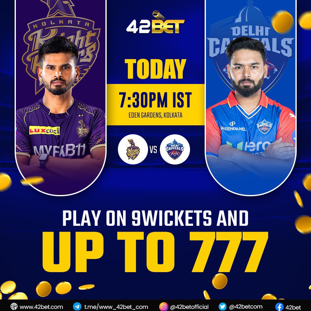 KKR vs. DC - IPL Excitement! 🎉
Join 42ipl05.com for: 20% Daily Rescue Bonus up to ₹2,77,777 
Sign-in Rewards up to ₹10,700
Don't miss out! Follow for giveaways!

#KKRvsDC #IPL2024 #42bet #scorebig #cricketfever #cricketcommunity #KolkataKnightRiders #DelhiCapitals