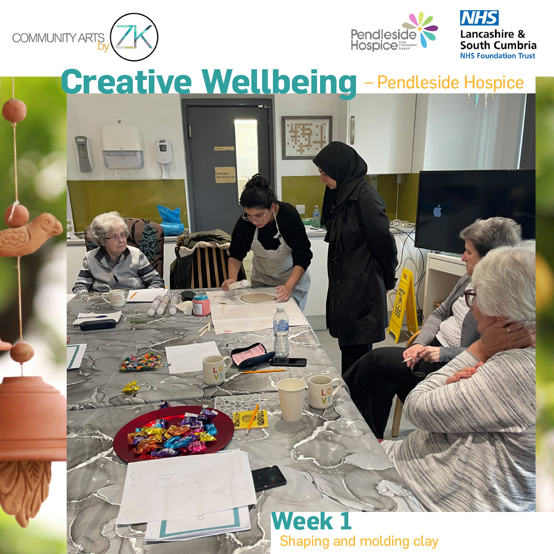 Our first session focussed on planning and creating initial designs for our windchimes. @BPRCVS @fhwbconsortium @WeAreLSCFT @pendlesidehosp #pendlesidehospice #communityartsbyzk #art #creative #collaboration #communityarts #workshop #clayart #windchimes