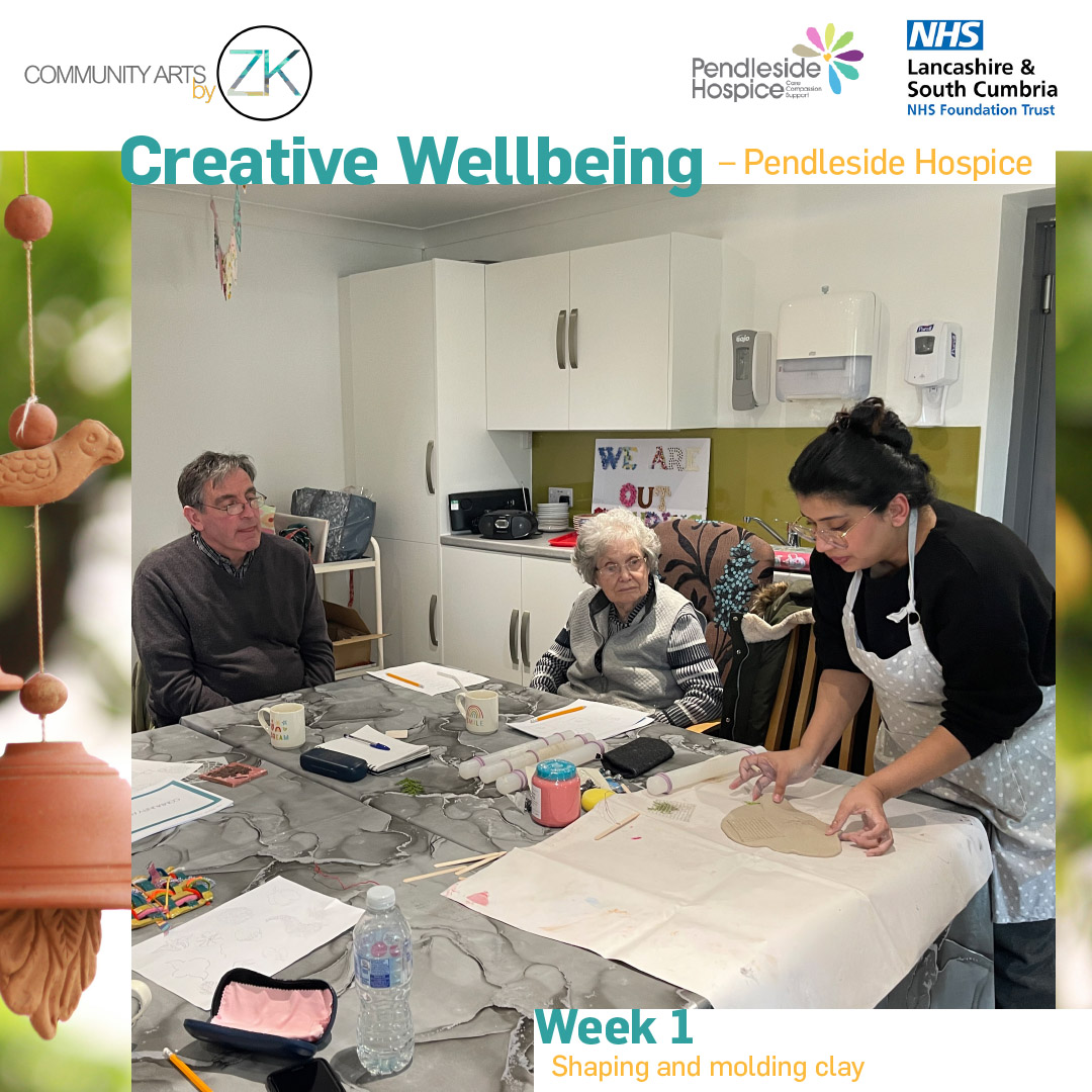 For our first session at Pendleside Hospice, our participants began the process of creating their unique windchimes, by learning about the properties of clay. @BPRCVS @fhwbconsortium @WeAreLSCFT @pendlesidehosp #pendlesidehospice #communityartsbyzk #art #creative #collaboration