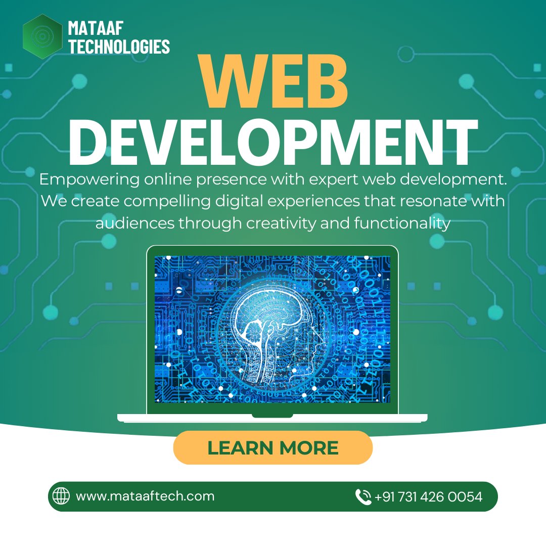 Fueling your digital growth with expert web development services. Crafting bespoke designs, seamless functionality, and tailored solutions for your online success. Let's build your digital empire together. 🌐💼 

#WebsiteDevelopment #DigitalExcellence #MobileSolution #mataaaftech