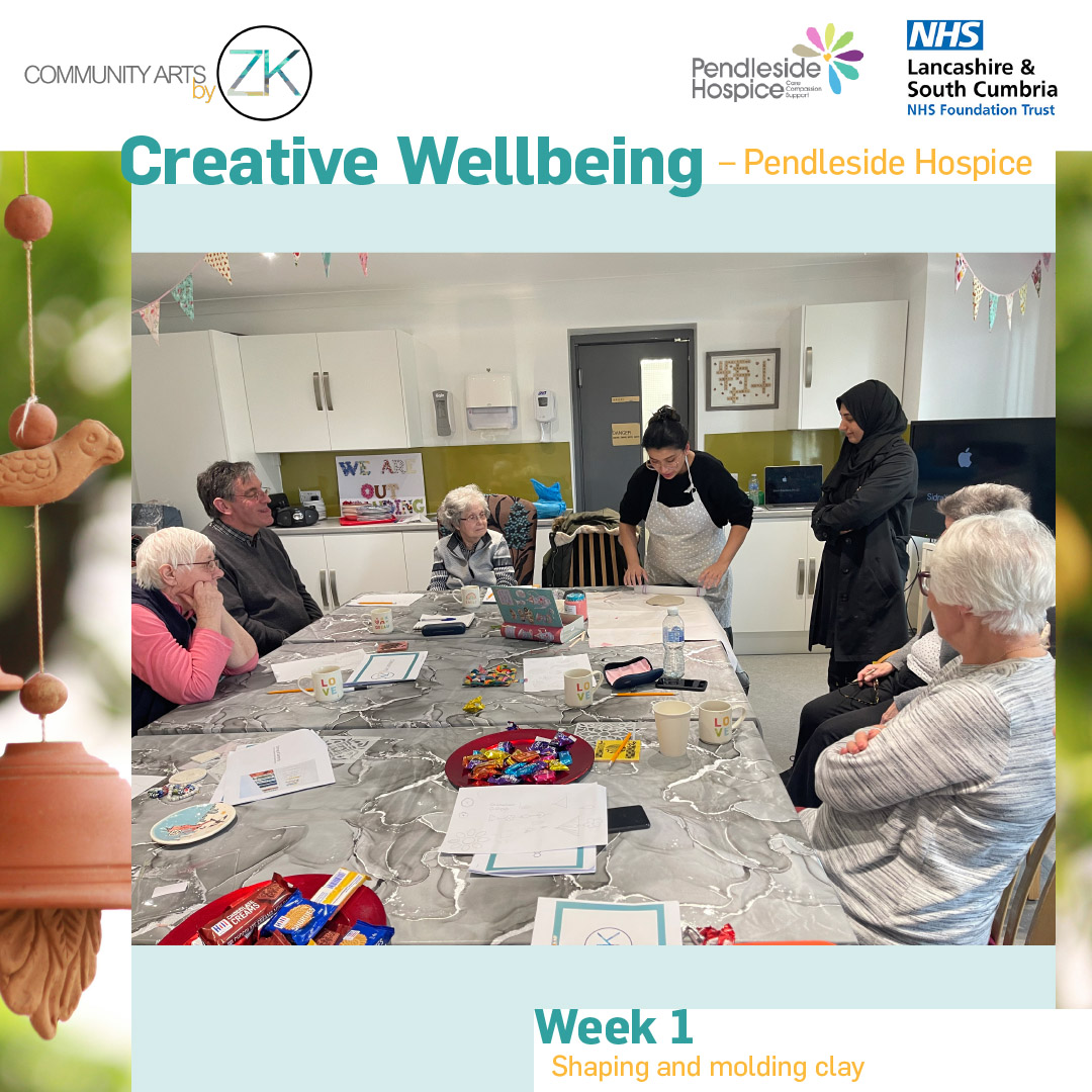 Our participants began our new workshop sessions by preparing initial designs to be used for the future creation of their clay windchimes. @BPRCVS @fhwbconsortium @WeAreLSCFT @pendlesidehosp #pendlesidehospice #communityartsbyzk #art #creative #collaboration #communityarts