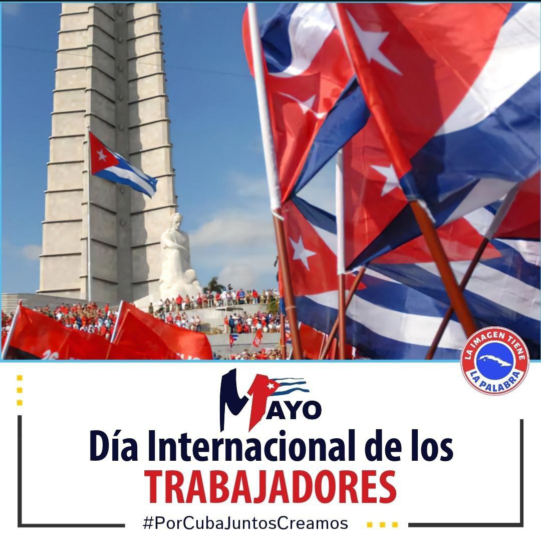 🔔🔔Solo unas horas nos separan de lo que será un día glorioso...el desfile por el #1Mayo. 📌Vamos Cuba que la fiesta de los trabajadores se acerca... #PorCubaJuntosCreamos #DeZurdaTeam