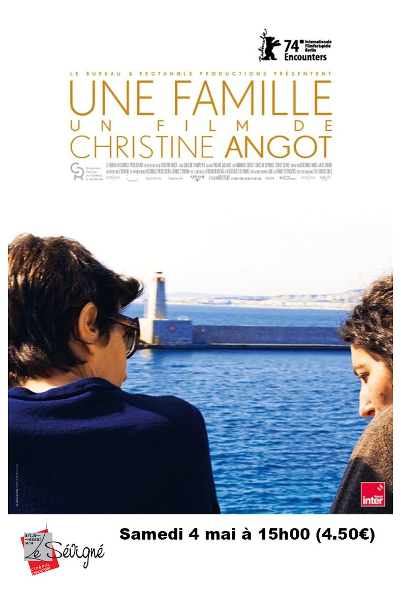 Samedi 4 mai à 15h (4.50€) au Cinéma Le Sévigné :   UNE FAMILLE
De Christine Angot
#lesevigne #Cinema #film #ChristineAngot #UneFamille