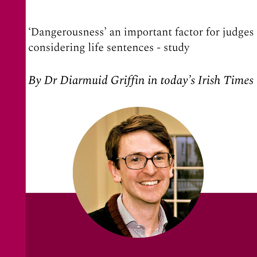 Dr @DiarmGriffin, Programme Director of Law (BCL), Criminology, and Criminal Justice @UniOfGalway explores the critical role of 'dangerousness' in judicial decisions on life sentences in @IrishTimes. Read now: irishtimes.com/crime-law/cour… #UniversityOfGalway #ForYouForTomorrow