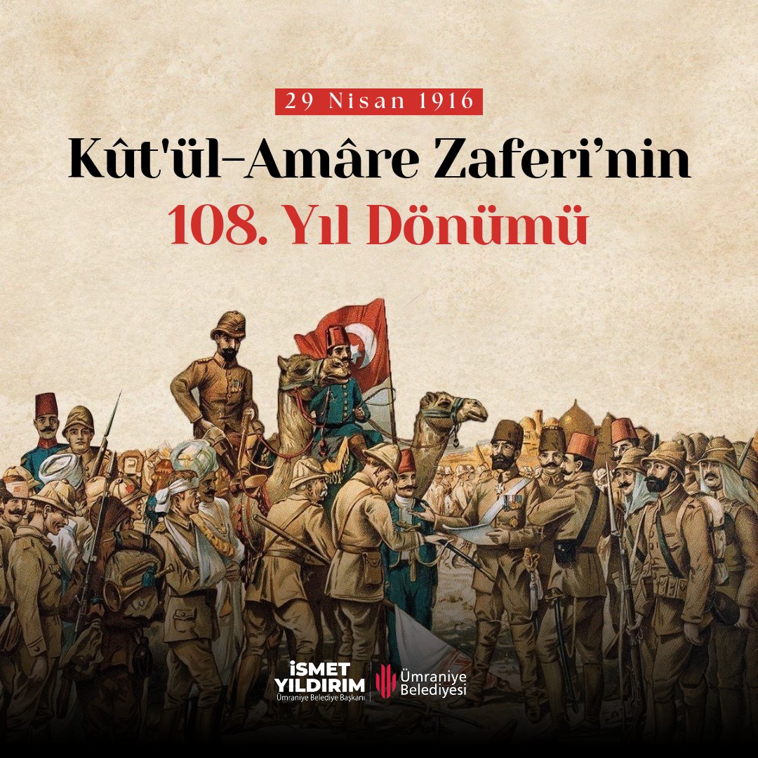 Ecdadımızın tarihimize büyük kahramanlıklarla yazmış olduğu eşsiz destanlardan, #KutülAmareZaferi'nin 108'inci yıl dönümü kutlu olsun. Aziz şehitlerimizi ve gazilerimizi rahmet ve minnetle yâd ediyorum. 🇹🇷