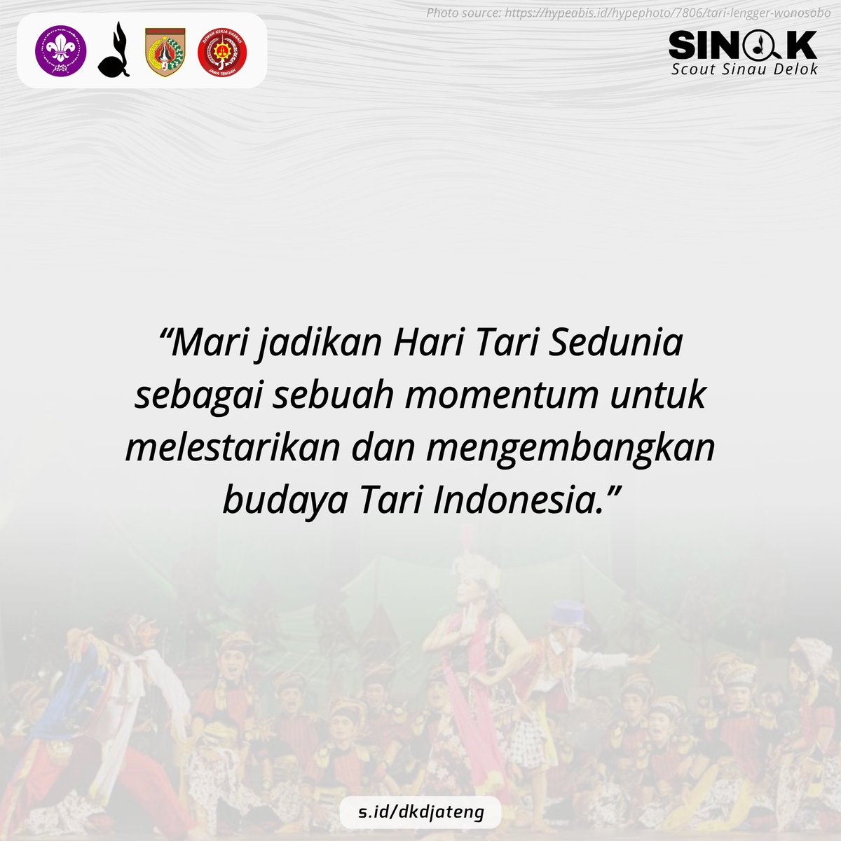 Selamat Hari Tari Sedunia! 🎭

#HariTariSedunia
#PramukaJateng