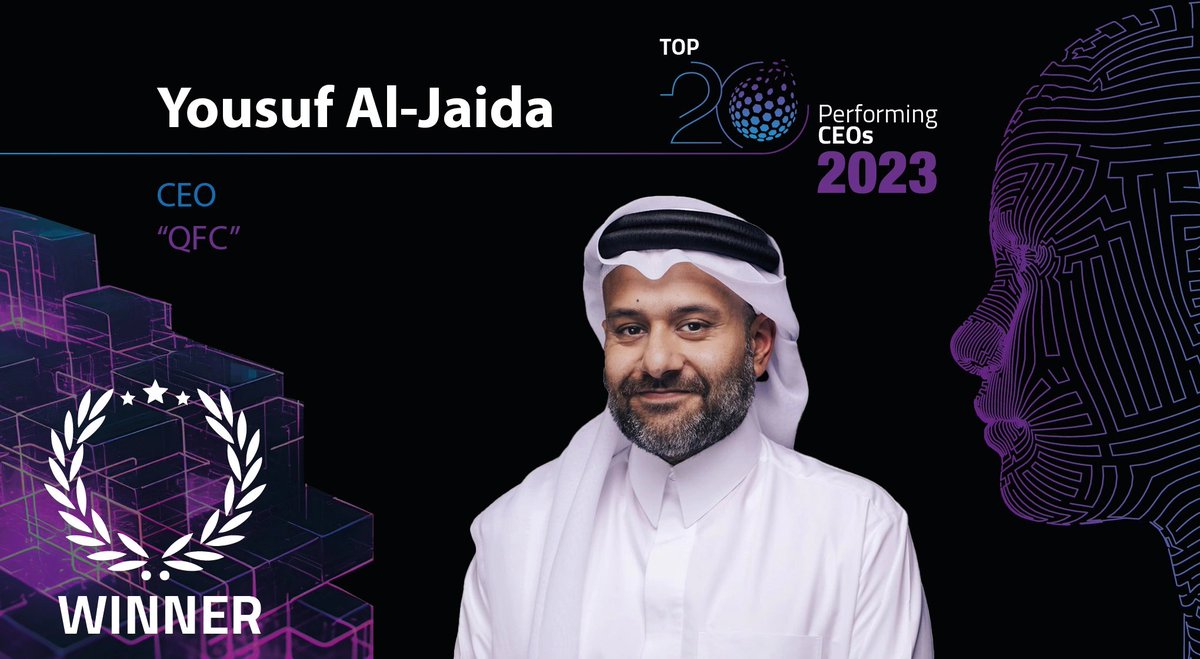 🎉 Congratulations to Yousuf Al-Jaida for being recognized as one of MENA's top 20 performing CEOs in blockchain & crypto by Unlock Blockchain! Keep shining! 🌟 @QFCAuthority