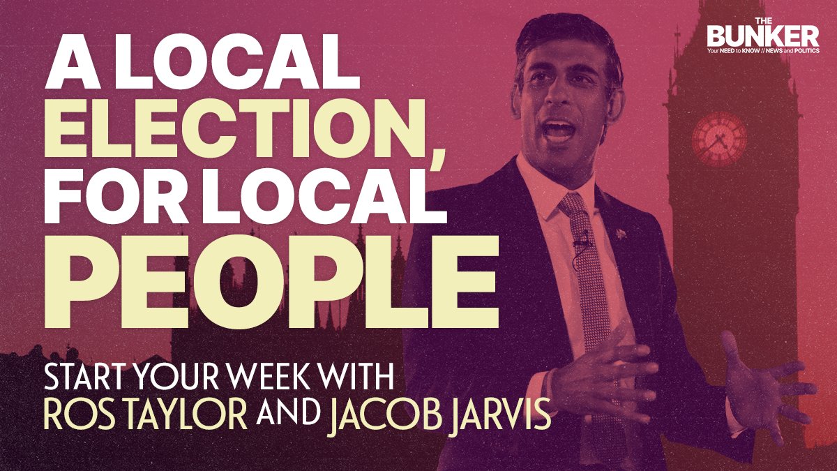 ⏰START YOUR WEEK⏰ It’s the local elections this week – just how bad does it look for Sunak? @rosamundmtaylor and @jacobjarv discuss the stories to look out for in the days ahead➡️listen.podmasters.uk/BKSYW240429Ele…