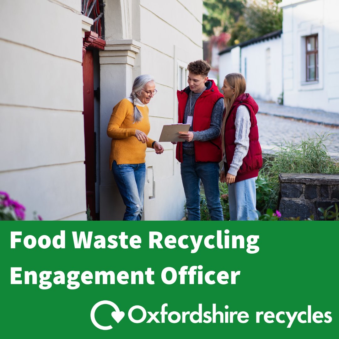Could you help persuade more Oxfordshire householders to recycle their food waste? We're recruiting a temporary recycling engagement officer to work across Oxfordshire this summer, calling at households to speak to them about food waste recycling. careers.newjob.org.uk/job-invite/615…