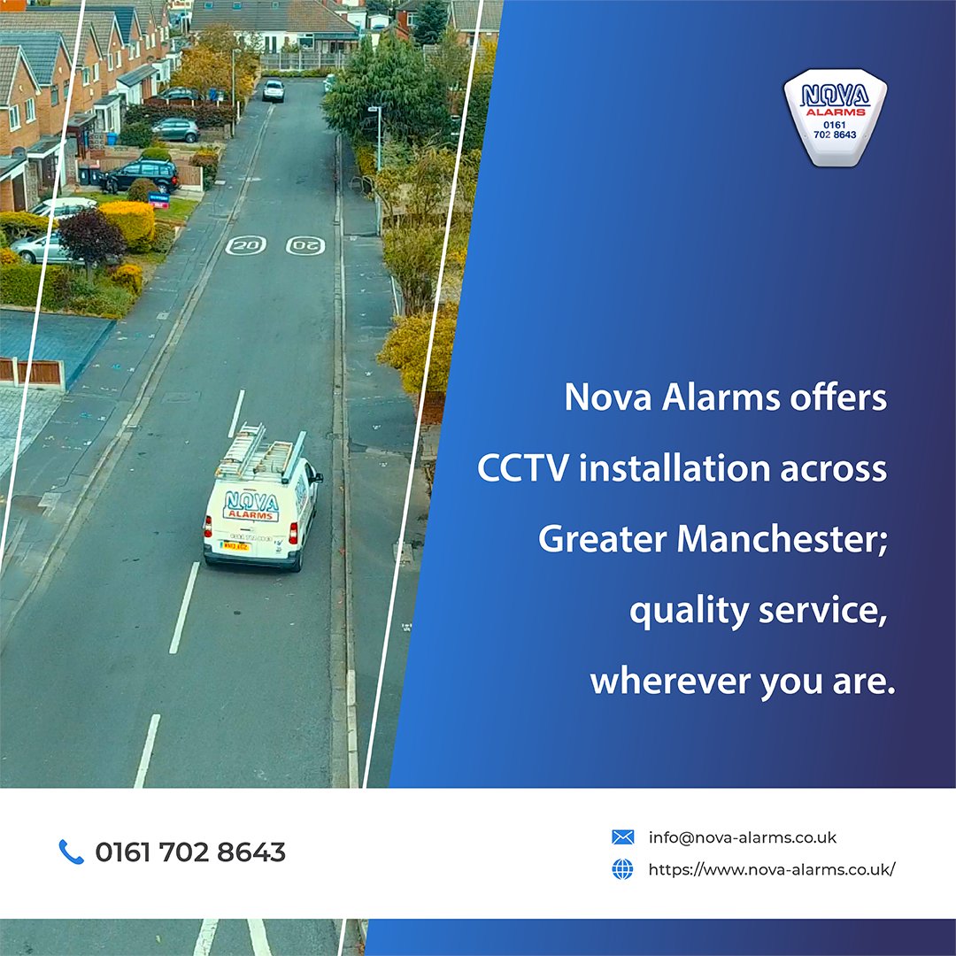 Nova Alarms offers CCTV installation across Greater Manchester; quality service, wherever you are.
Call today for a no-obligation consultation.

#Cctvinstallation #securitycameras #safety #smarthome #Manchestersecurity #accesscontrol #cctv #homesecurity #Novaalarms