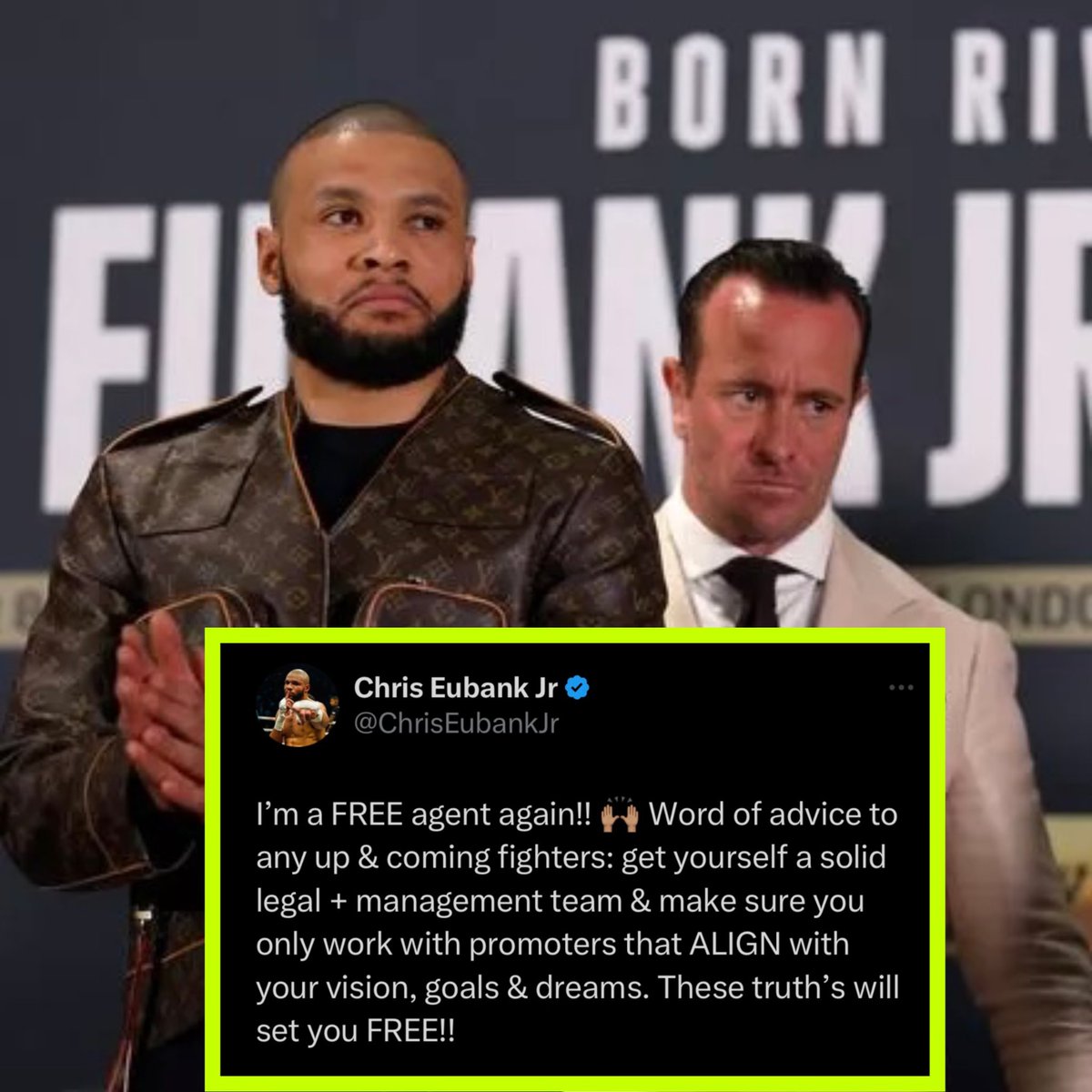 This is a damning indictment of Chris Eubank Jnr’s time with the Sauerland’s and Wasserman. 

But in fairness, he has moved on from every trainer and promoter he’s been involed with. It can’t always be someone else’s fault.