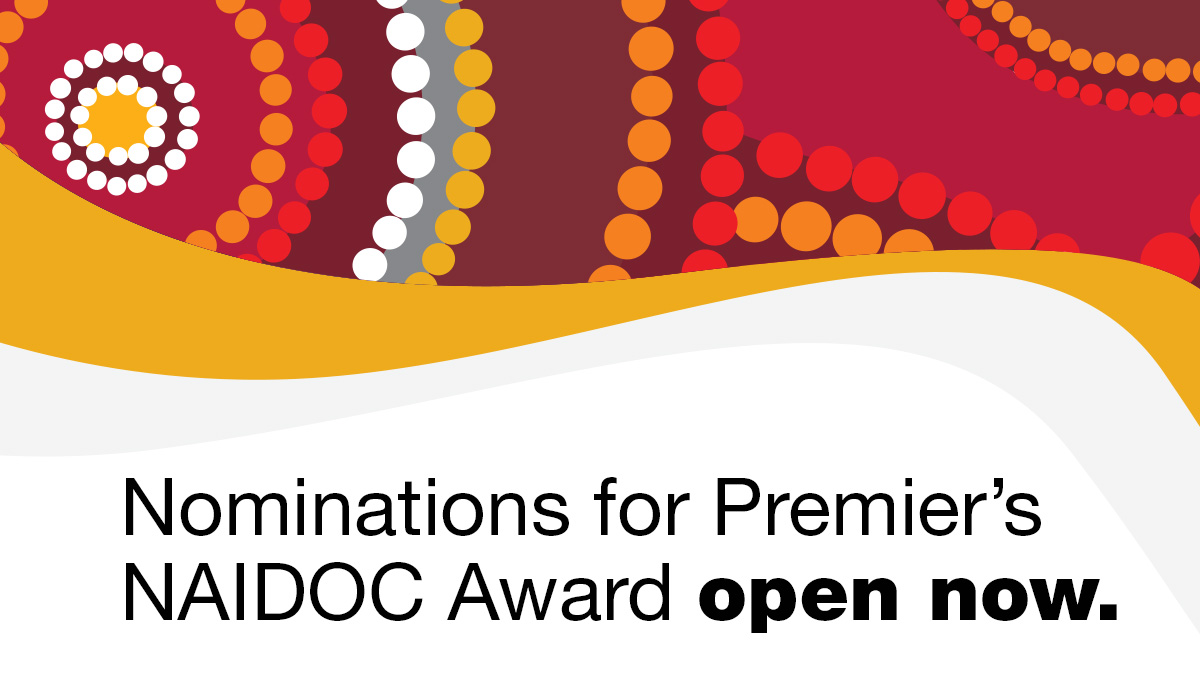 Nominations are open for the Premier’s NAIDOC Award 2024.

If you know an extraordinary Aboriginal South Australian who's contributed to the lives of Aboriginal people in SA, nominate them today! They must be a SA resident and aged 18+.

For more info: agd.sa.gov.au/premiers-naido…