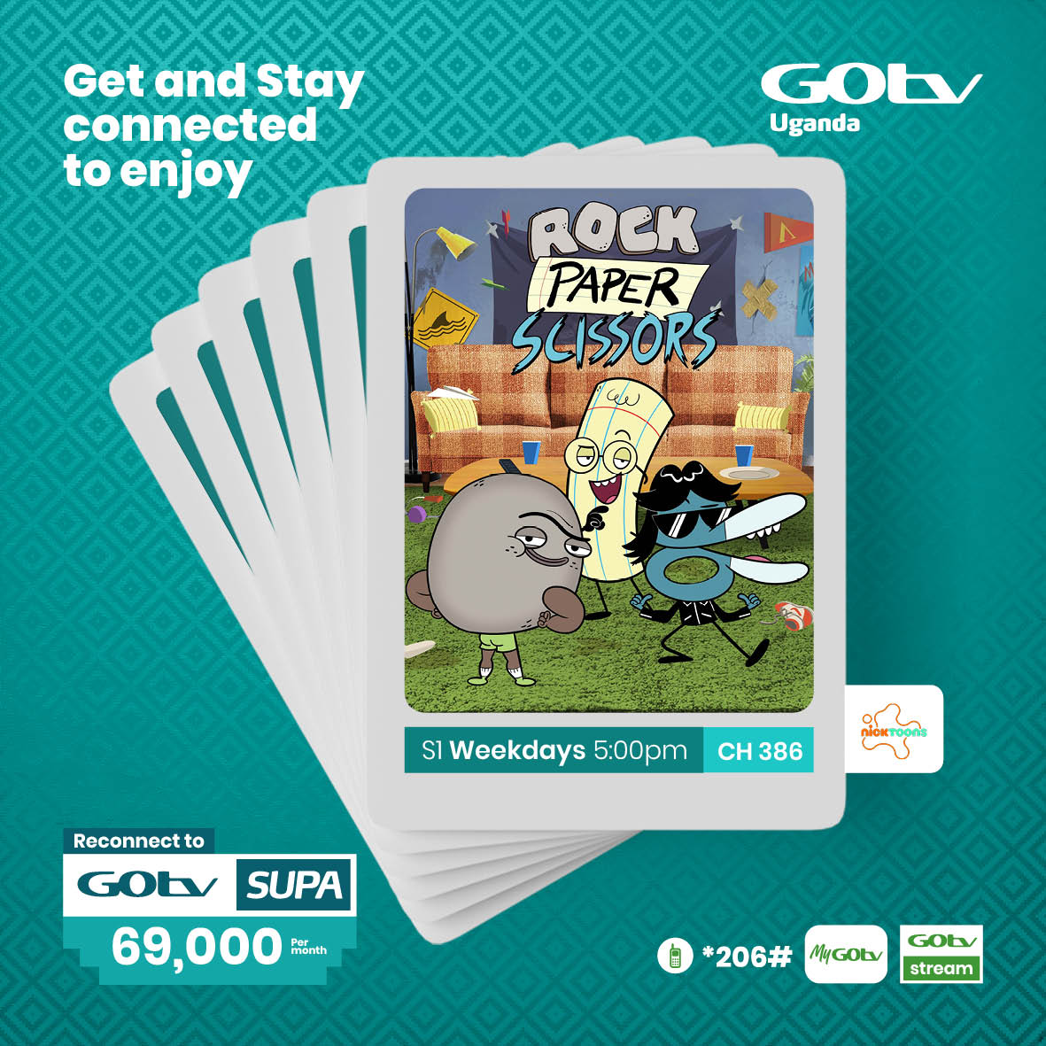 Watch Rock Paper Scissors, weekdays at 5:00pm on Nicktoons CH 386 Download MyGOtvApp mygotv.onelink.me/JpWQ/epl1 to stay connected to GOtv #GOtvStream #PMPKuPlus #PMReloaded