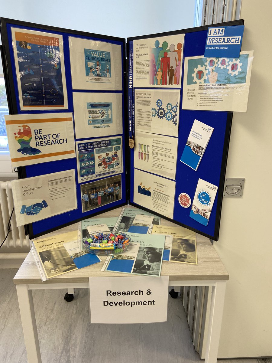Come to the 5th floor at York Hospital from 11:30 and talk to our Research Team to find out what research opportunities we can help you with! We’re here for the next couple of hours with our colleagues from different teams! #BePartOfResearch @NIHRCRN_yorks @YSTeachingNHS