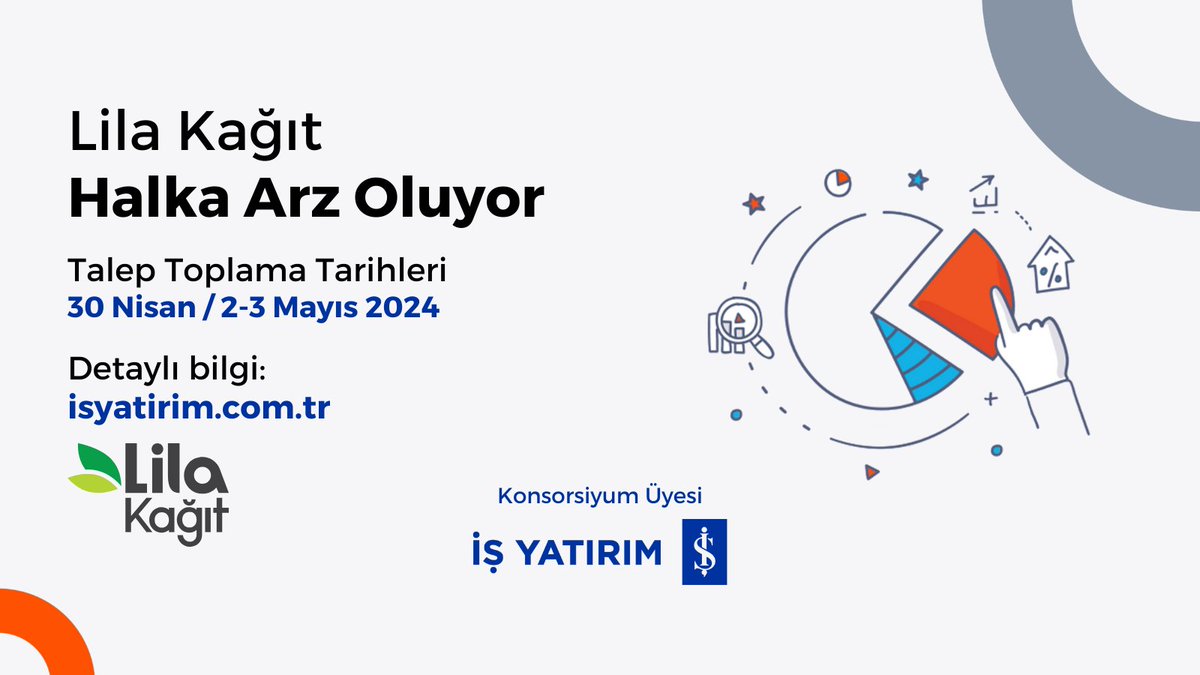 📣Lila Kağıt #HalkaArz Oluyor! 📌 Talep Toplama Tarihleri: 30 Nisan / 2-3 Mayıs 2024 👉Detaylı bilgi için: isyatirim.com.tr/tr-tr/urunler/…