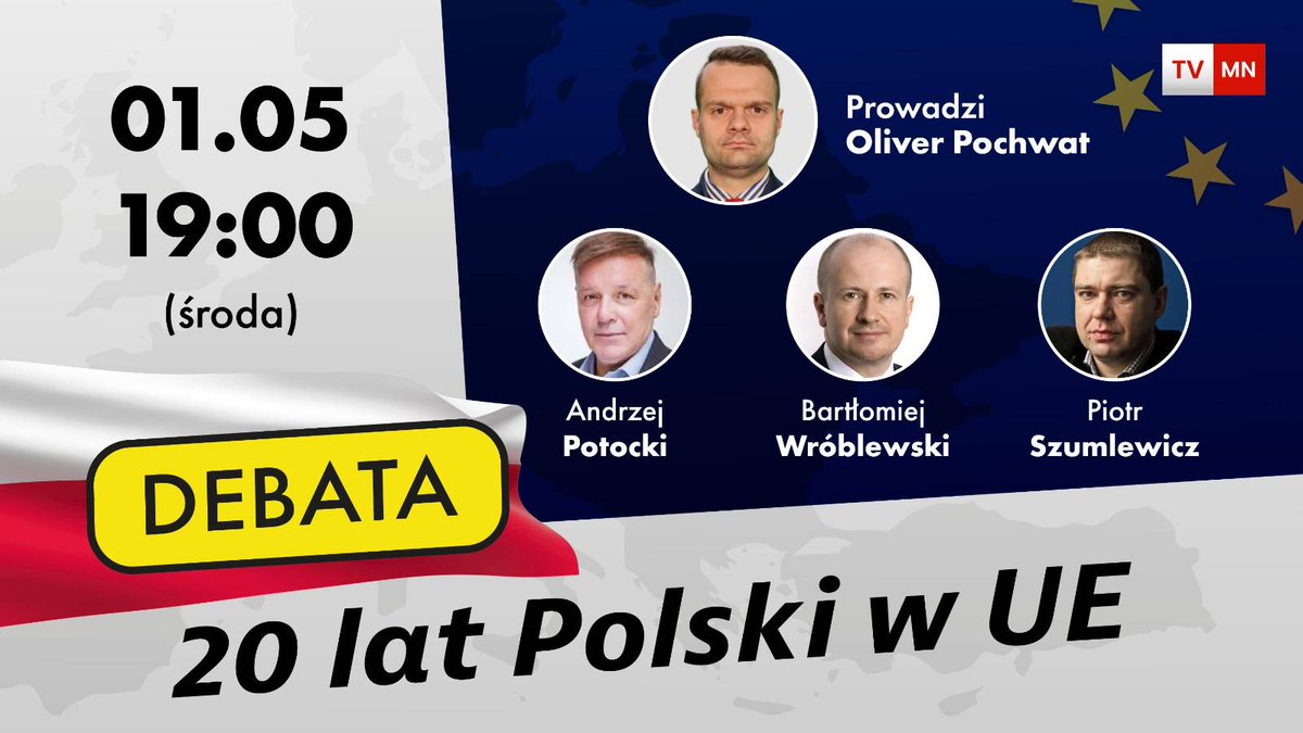 💥Zapraszamy do oglądania #debata w TVMN, gośćmi red. @Oli_Pochwat będą: 🟥 Andrzej Potocki 🟥 @bwroblewski 🟥 @PiotrSzumlewicz ⏰START O 19:00
