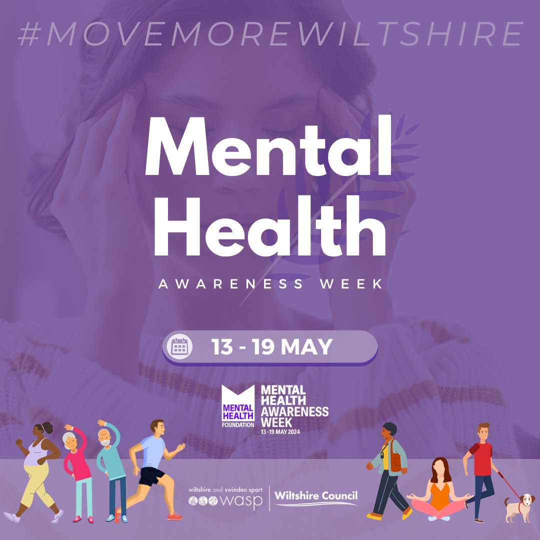 Only two weeks to go until Mental Health Awareness Week (13-19 May)!

Alongside Wiltshire Council Leisure and Public Health Wiltshire look out for updates on opportunities to get active in Wiltshire.

#mentalhealthawarenessweek #momentsformovement #movemorewiltshire