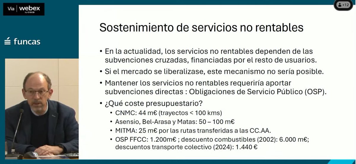 Es que mirad lo que cuesta garantizar los servicios no rentables si se contextualiza con las OSP ferroviarias... 'No parecen barreras suficientes como para obstaculizar la apertura de este sector'