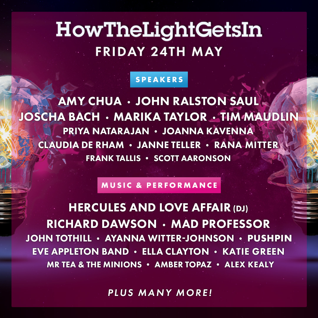 ⭐ Day 1 of HowTheLightGetsIn HAY 2024 is looking bright! ⭐ We are thrilled to welcome to the debate @amychua, @JohnRalstonSaul, @Plinz, Marika Taylor, @SheerPriya - and many, many more! - as well as @HerculesLA (DJ), @richarddawson12 and @MadProfessordub to take us dancing