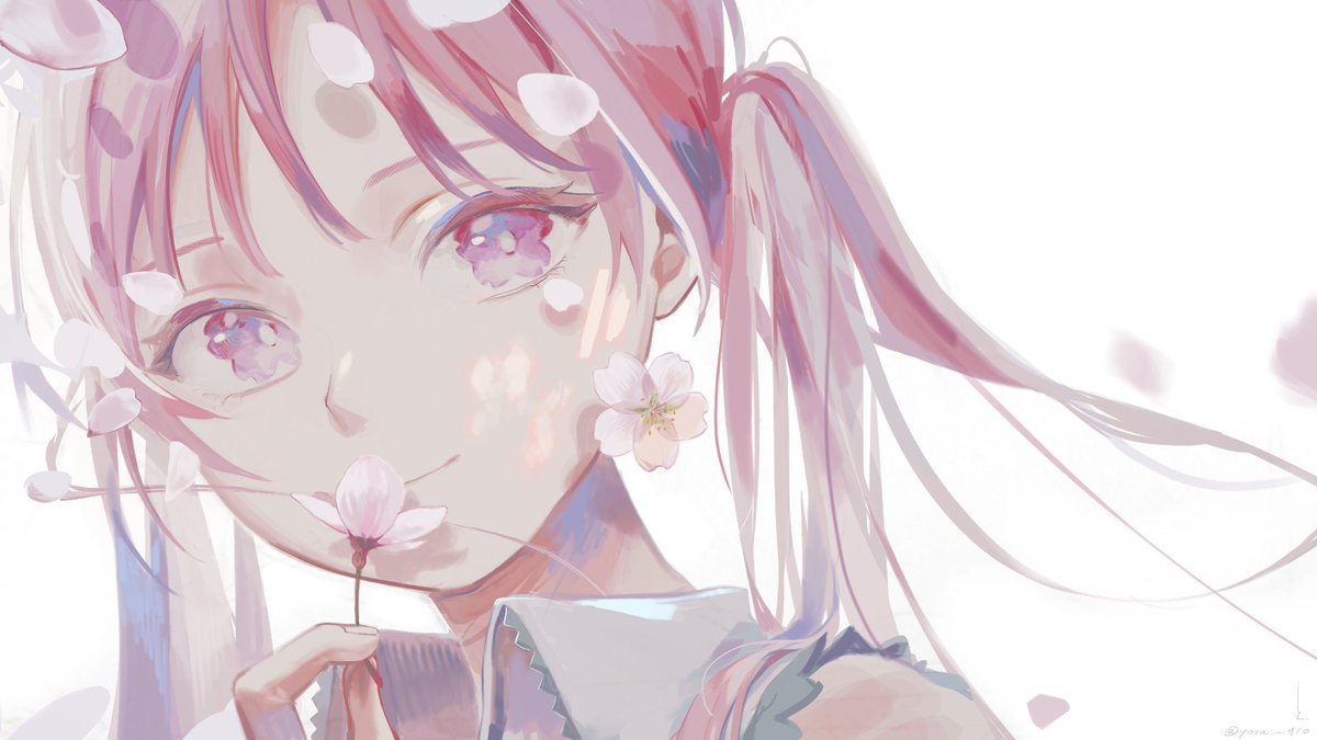 初音ミク ,桜ミク 「#桜ミク  」|しとのイラスト