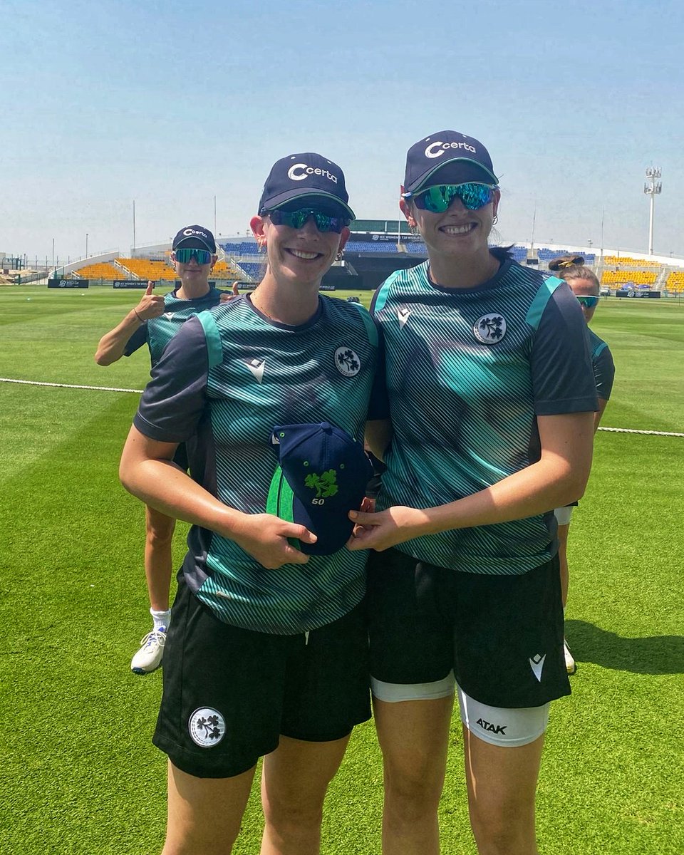 Another milestone for Orla Prendergast 🙌 Congratulations on your 50th cap! 👏🧢 #IREvZIM #BackingGreen ☘️🏏
