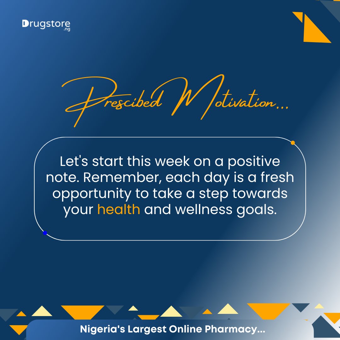 Welcome to another week. Let's set our healthy goals for this week and approach each day with dedication and positivity.

#drugstore #onlinepharmacy