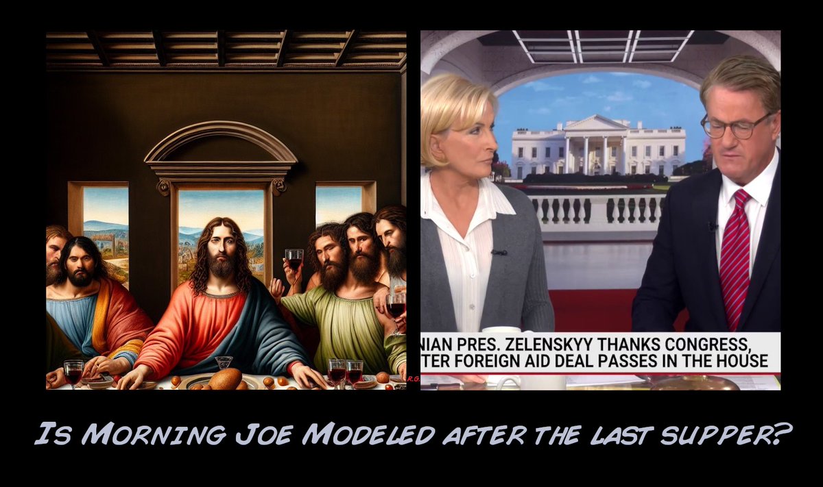 Let me screw with your mind for a moment. Are you aware #MorningJoe is modeled after the Last Supper? 🤔