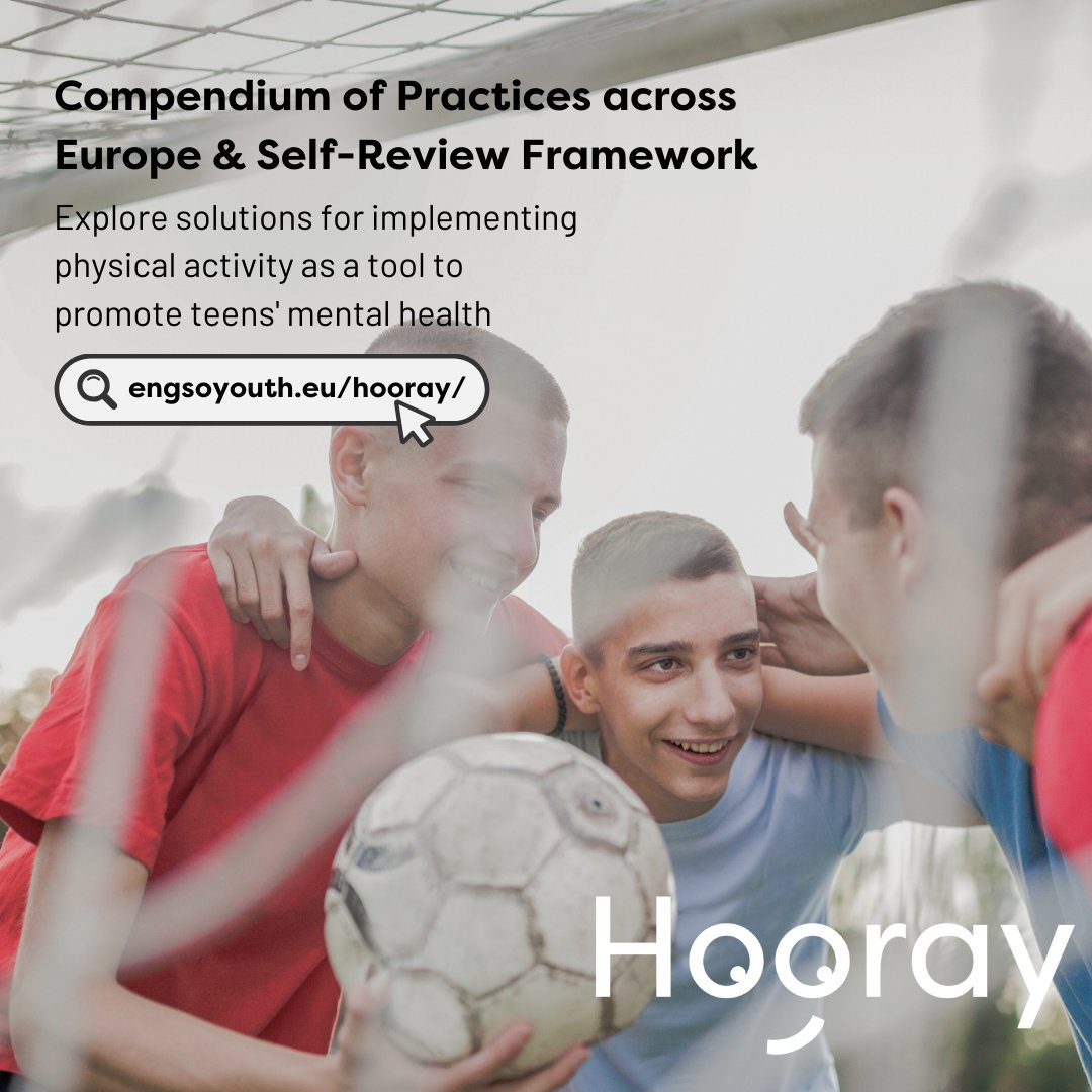 What works? We, the HOORAY partners 💪🏽, gathered good practices that prove sport and physical activity can be powerful tools to nurture and support youth #MentalHealth 🌿. Find good practices here 👉️ tinyurl.com/4abwzhsn #ActiveYouth4MentalHealth #youthsport