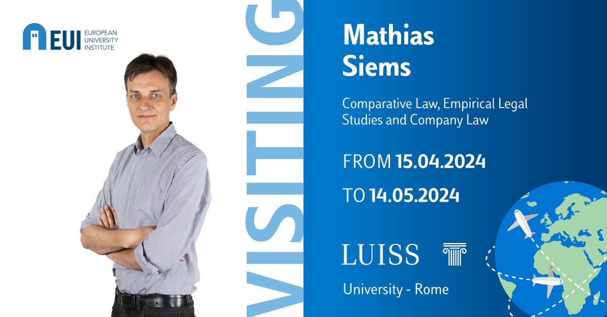 We are delighted to welcome @siems_eui at #Luiss, Visiting Professor of Comparative Law, Empirical Legal Studies and Company Law from @EUI_EU.